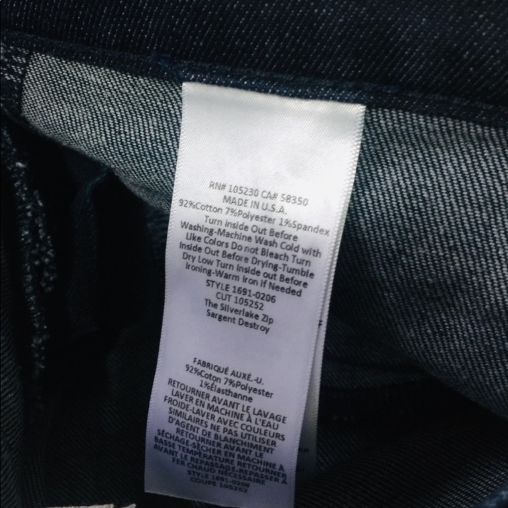 ~Current Elliott "The Silverlake Zip" Skinny Jeans Size 29 Sargent Destroy~ - Picture 11 of 14